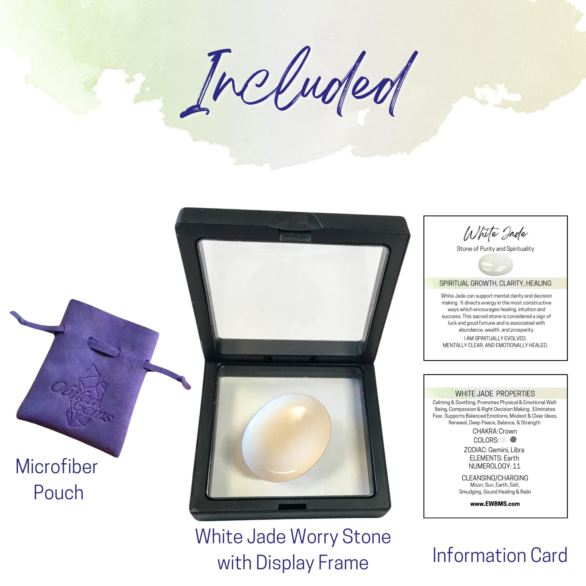 Obilea Gems premium storage bag keeps the worry stone safe during travel.