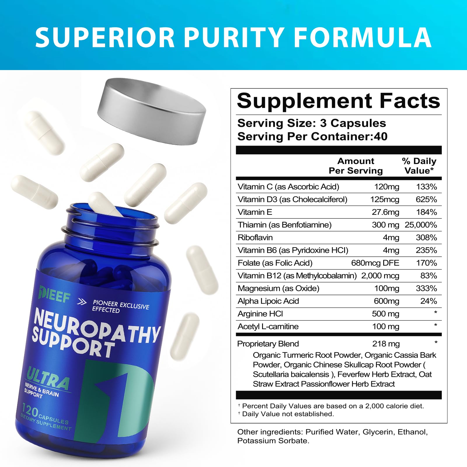 obnobm Nerve Savior bottle side view with capsules for daily nerve support
