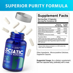 obnobm sciatic nerve support capsules closeup highlighting easy dosage