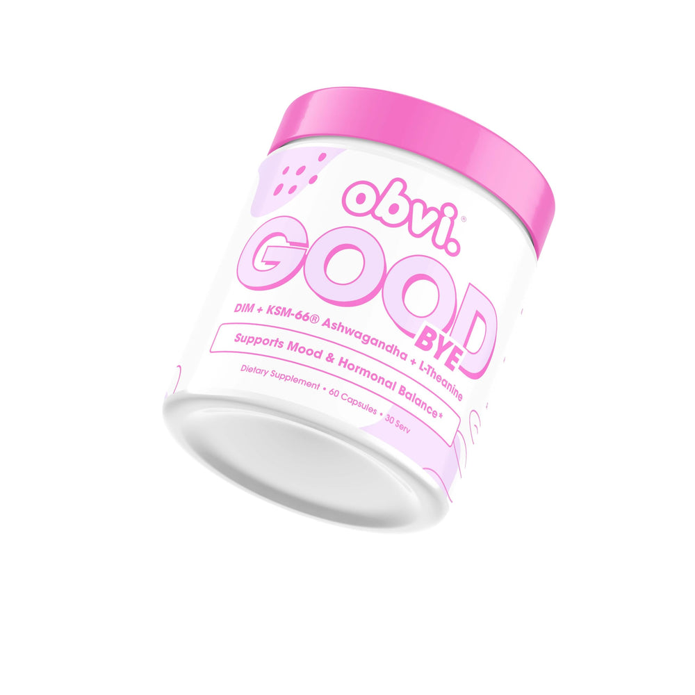 Obvi Goodbye capsules close-up suggesting easy integration into everyday wellness