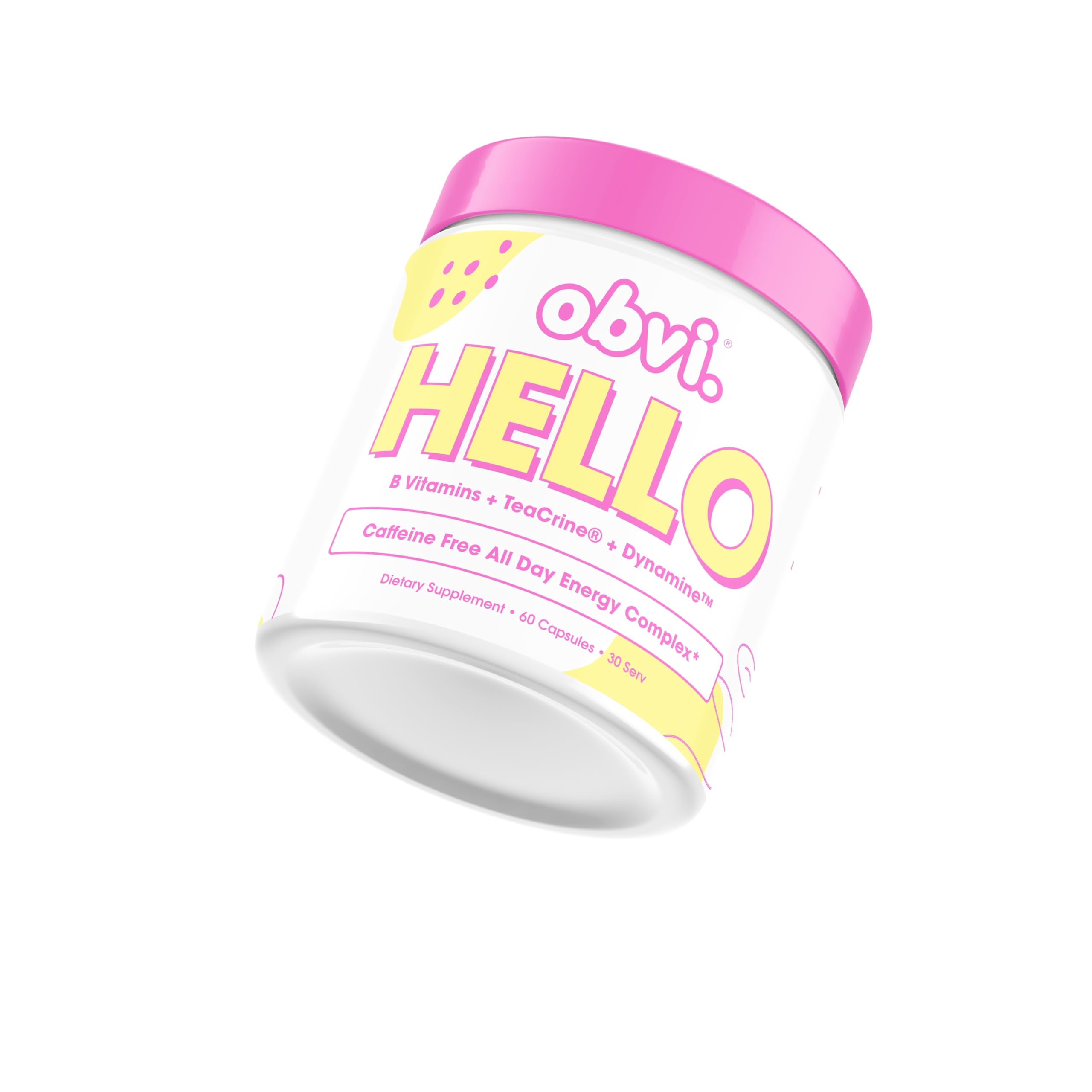 Obvi Hello capsules closeup emphasizing collagen blend for skin and hair