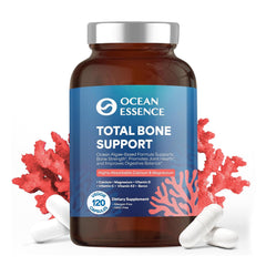 Ocean Essence Total Bone Support bottle on shelf promoting everyday bone health.