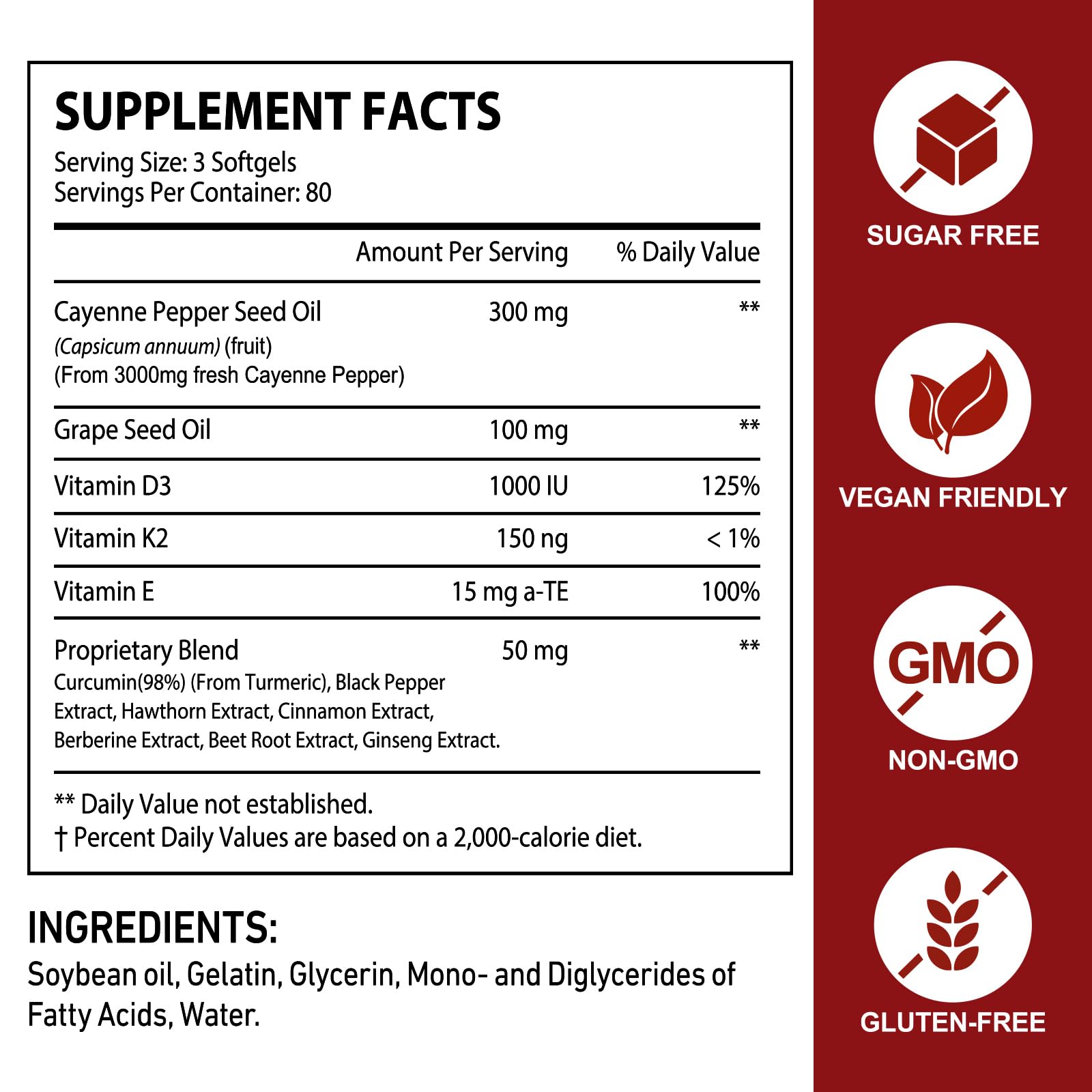 Ocnisdns Cayenne 80-day supply indicator emphasizes long-term daily use.