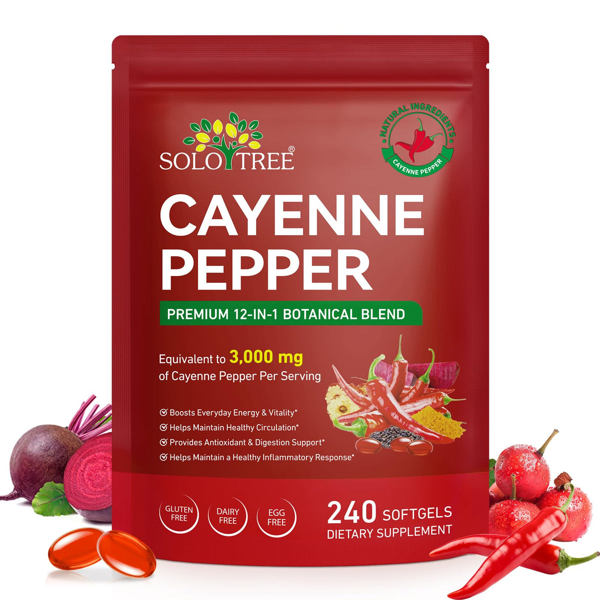 Ocnisdns Cayenne Pepper Capsules bottle for daily wellness and energy support.