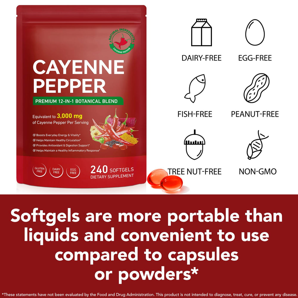 Ocnisdns Cayenne bottle featuring vitamin E for antioxidant-friendly formulation.