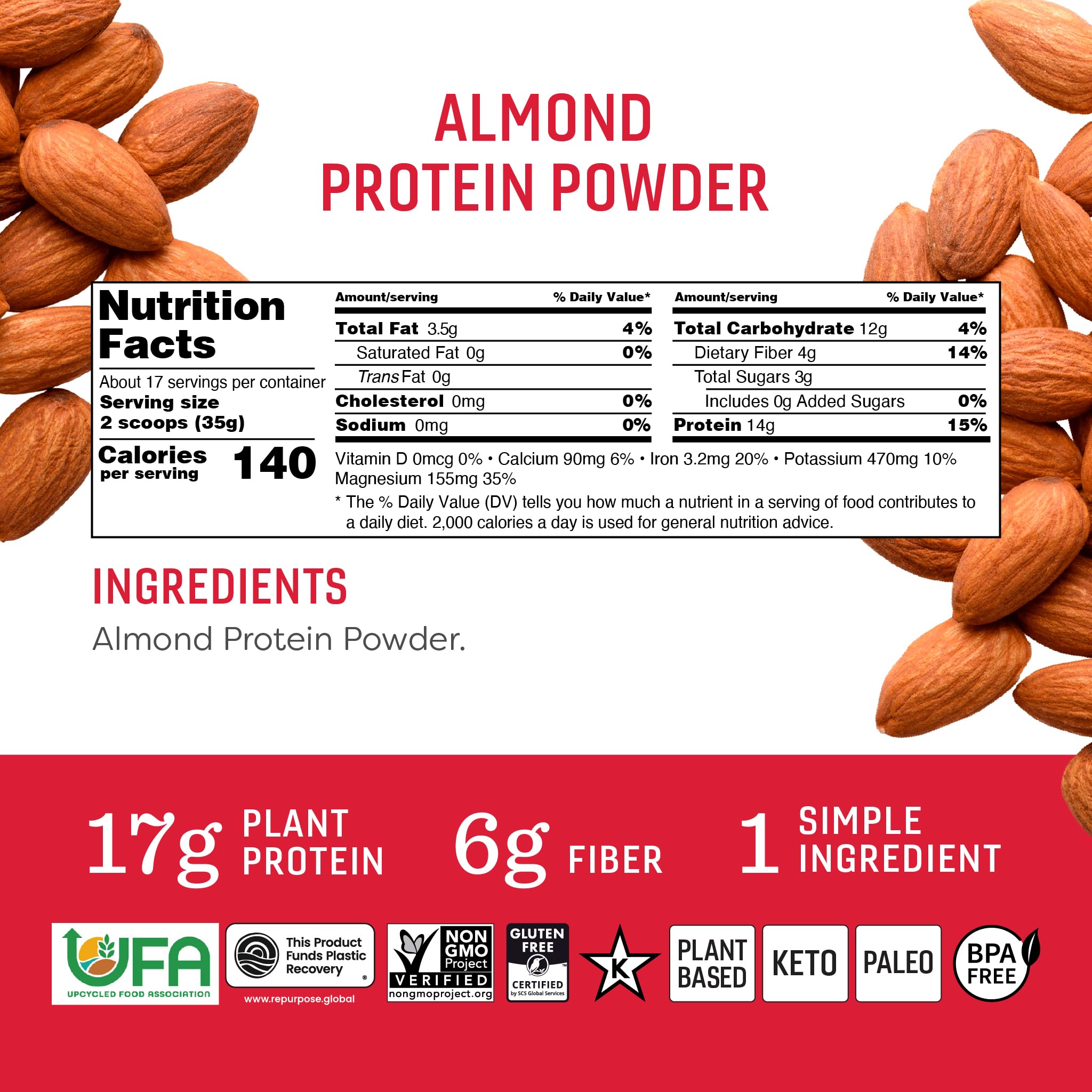 Octonuts almond protein powder scoop-serve showcases convenient serving for quick protein boosts