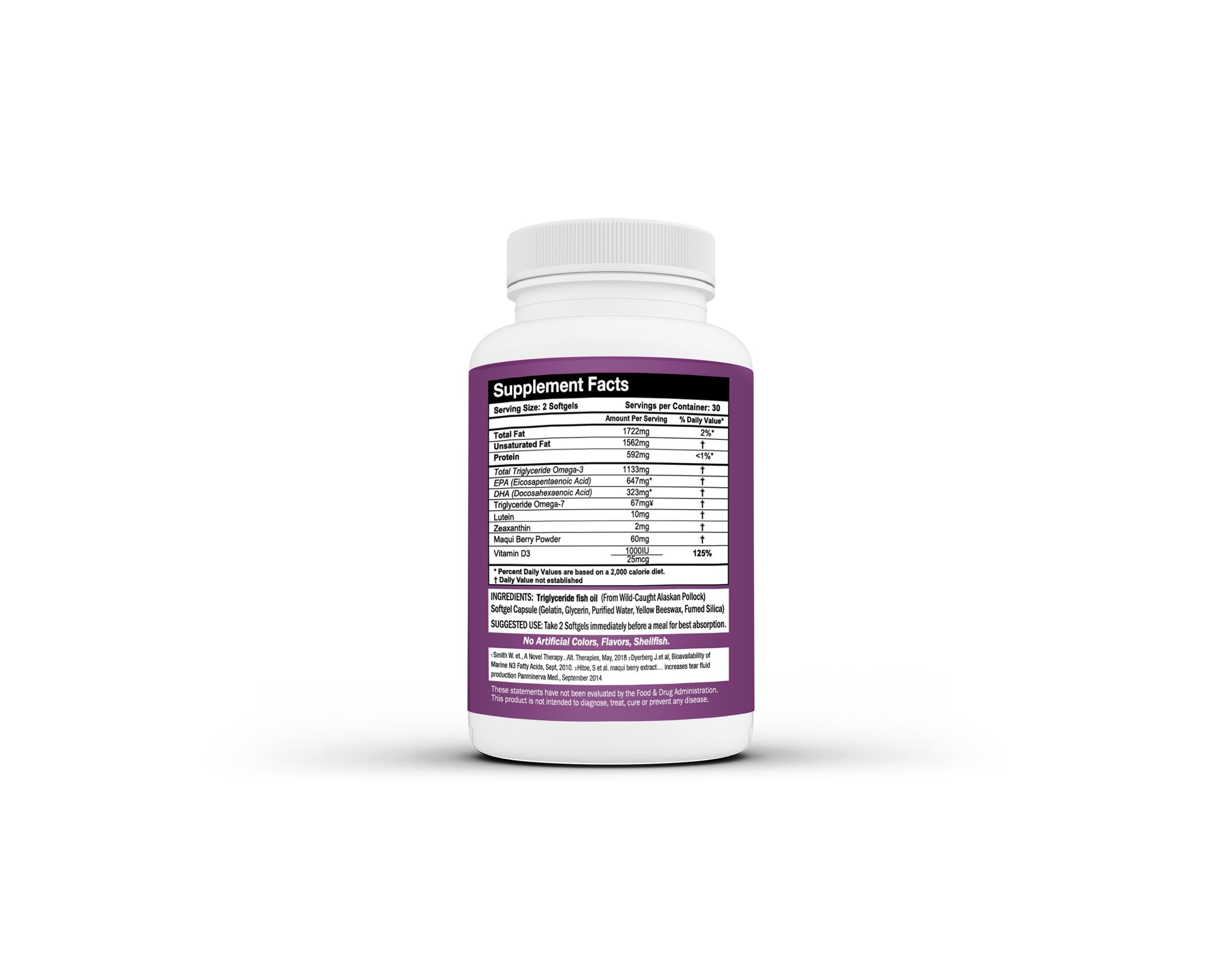OcuSci Dry Eye Complete bottle side angle, convenient daily use.