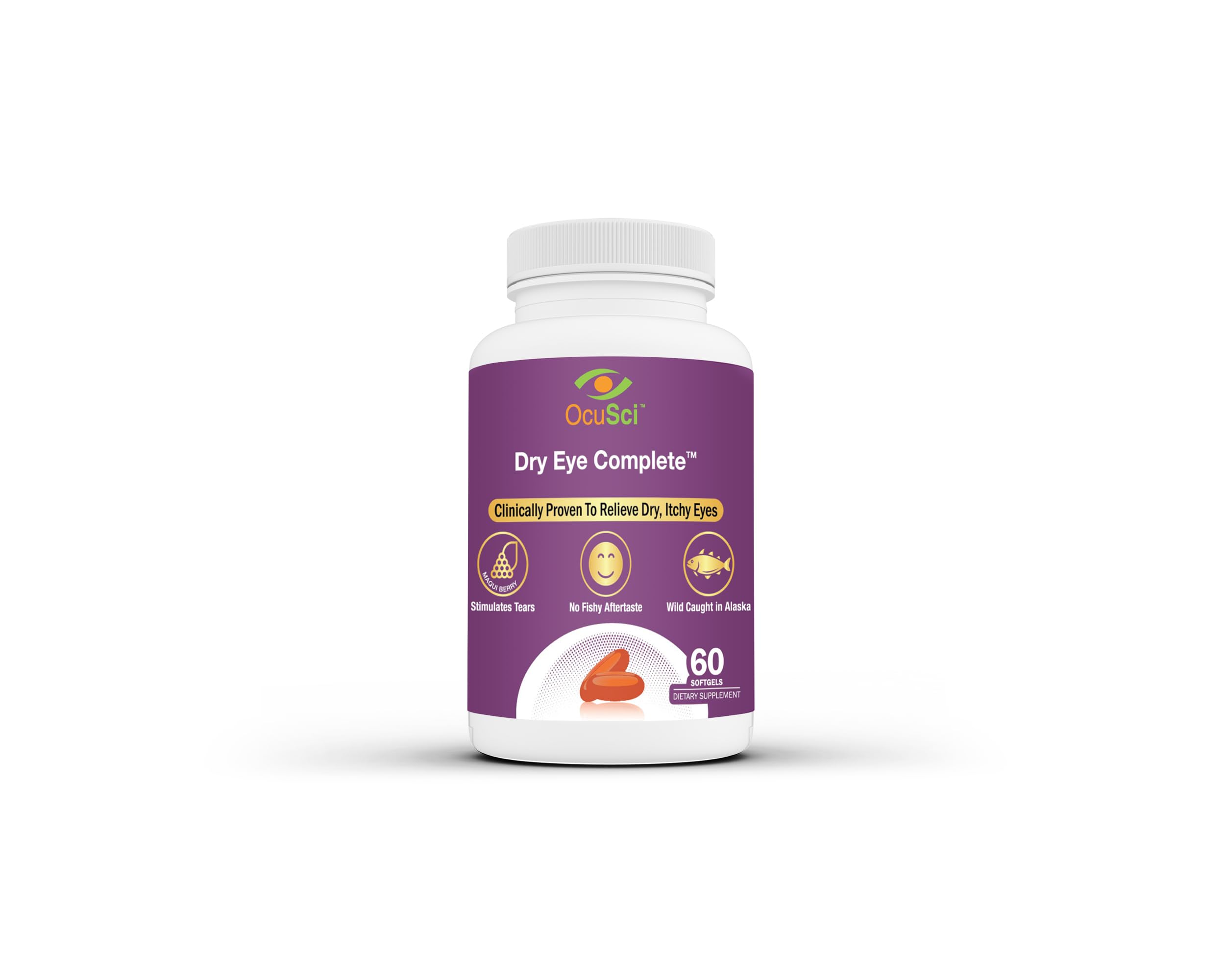 OcuSci Dry Eye Complete capsules close-up for easy daily intake.