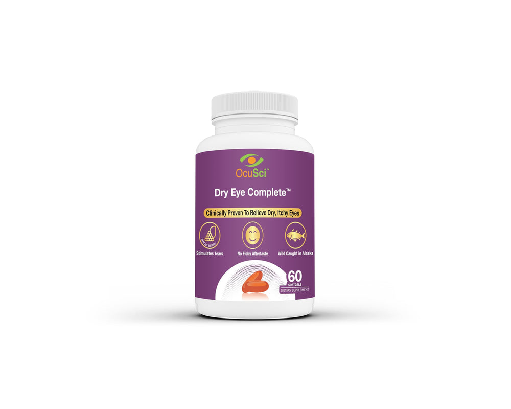 OcuSci Dry Eye Complete capsules close-up for easy daily intake.