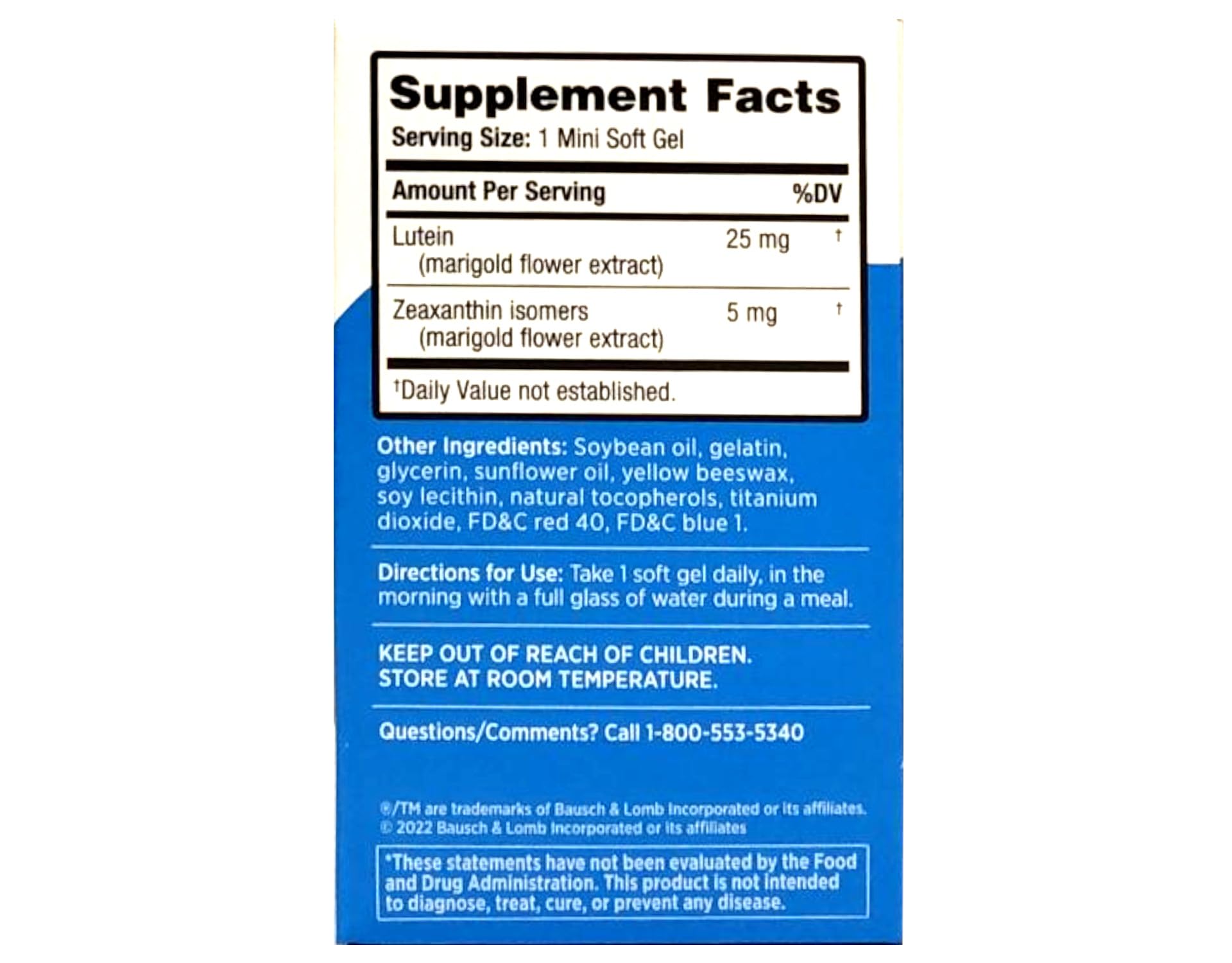 Ocuvite Blue Light softgels ready for daily intake with water