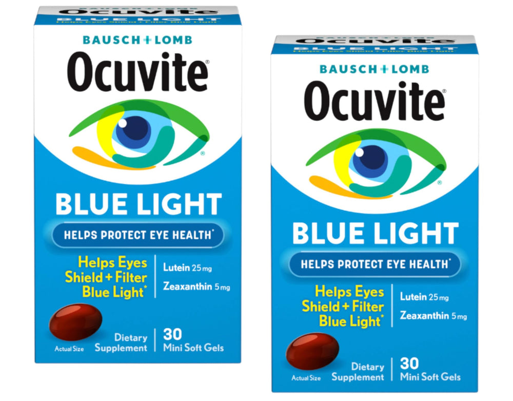 Two-bottle pack shown on a shelf offering long-term eye nutrient supply