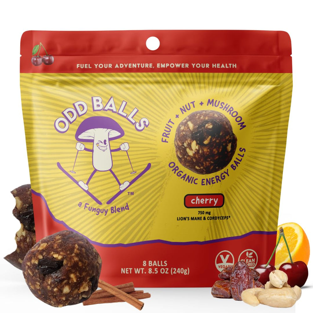 ODD BALLS Cherry energy ball pack for a plant-powered workout boost.
