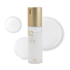 ODEAR Endermic EGF Collagen Fluid bottle closeup displaying dual-layer hydration system.