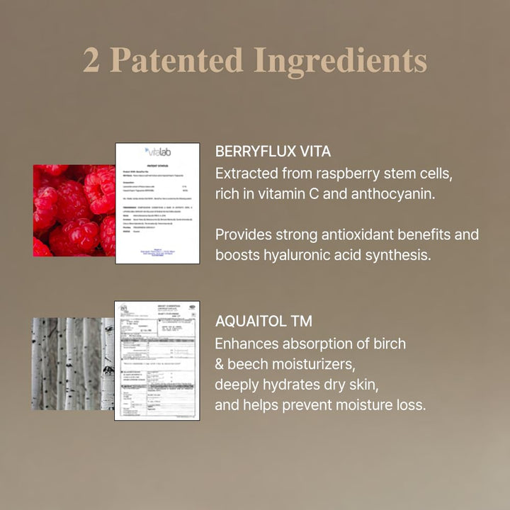 Ingredients highlighting BerryFlux Vita in ODEAR Endermic EGF Collagen Fluid.