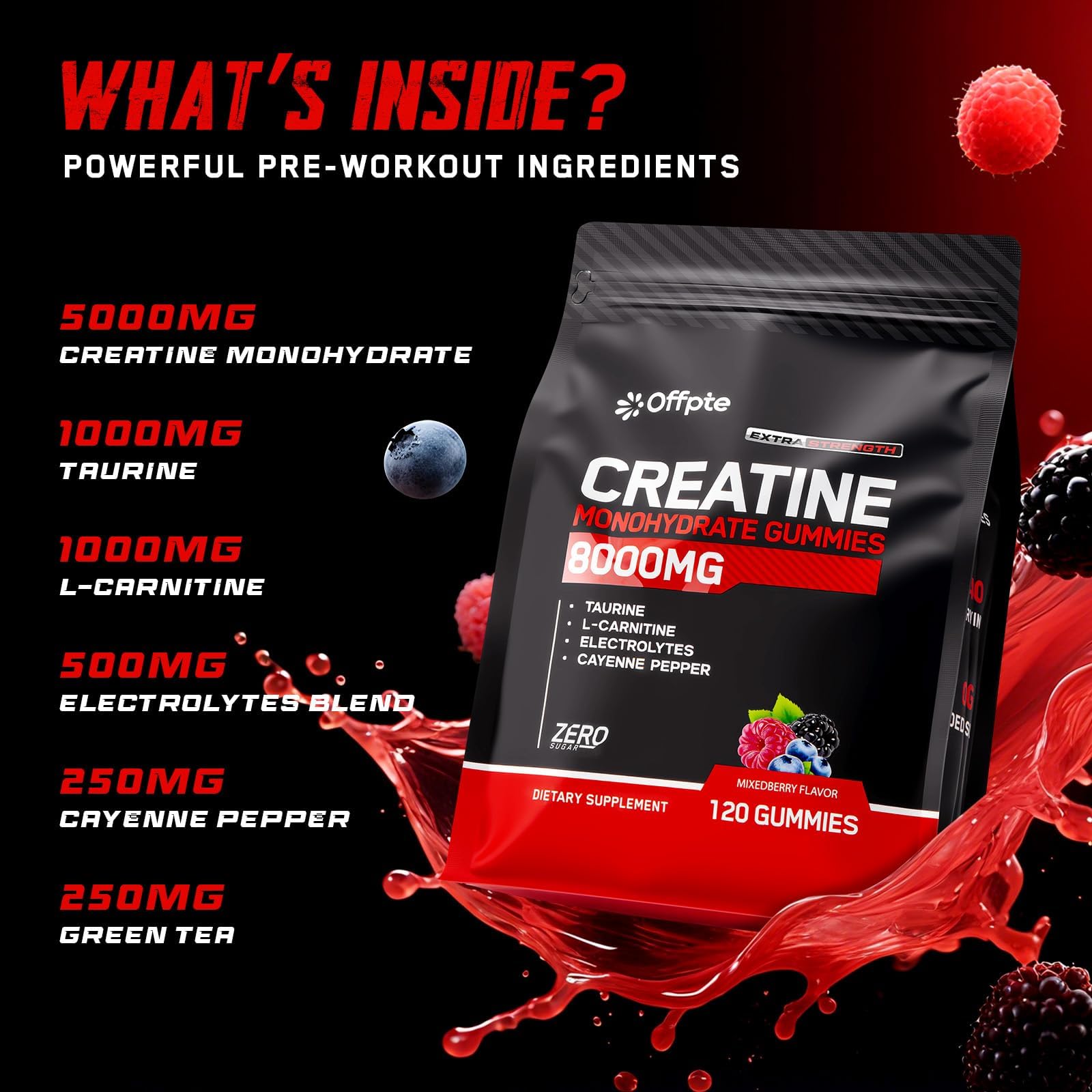 OFFPTE Creatine Monohydrate Gummies being dispensed for daily serving