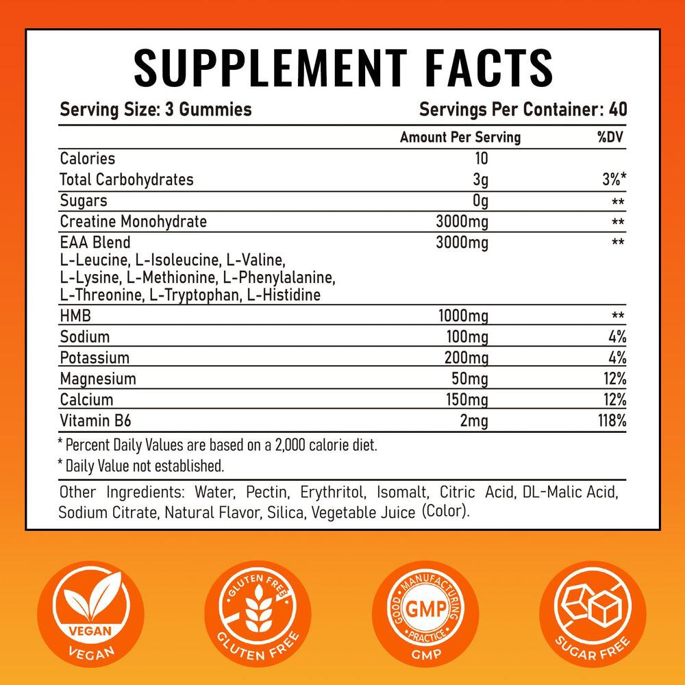 Travel-friendly OFFPTE EAA Gummies bottle ideal for gym bags.