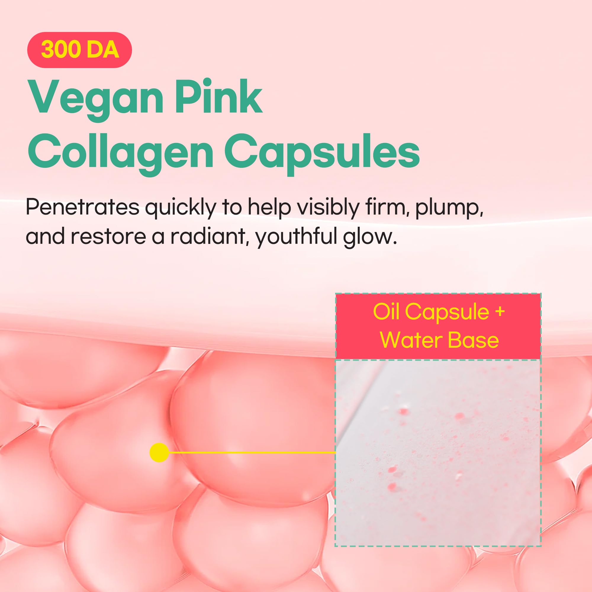 O!GETi Pink Collagen Ampoule application routine demonstrating an easy step
