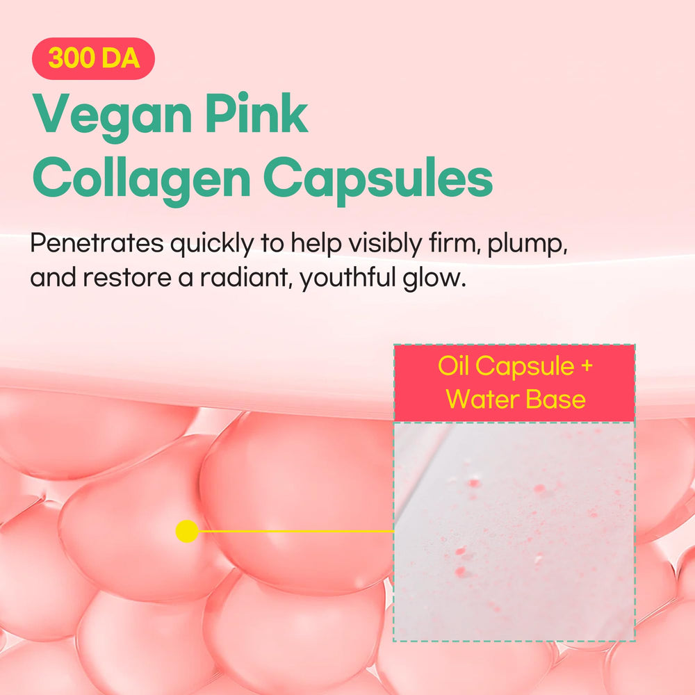 O!GETi Pink Collagen Ampoule application routine demonstrating an easy step
