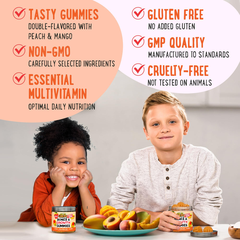 OH MY CHEWY height growth gummies close-up on gummy texture and flavor.