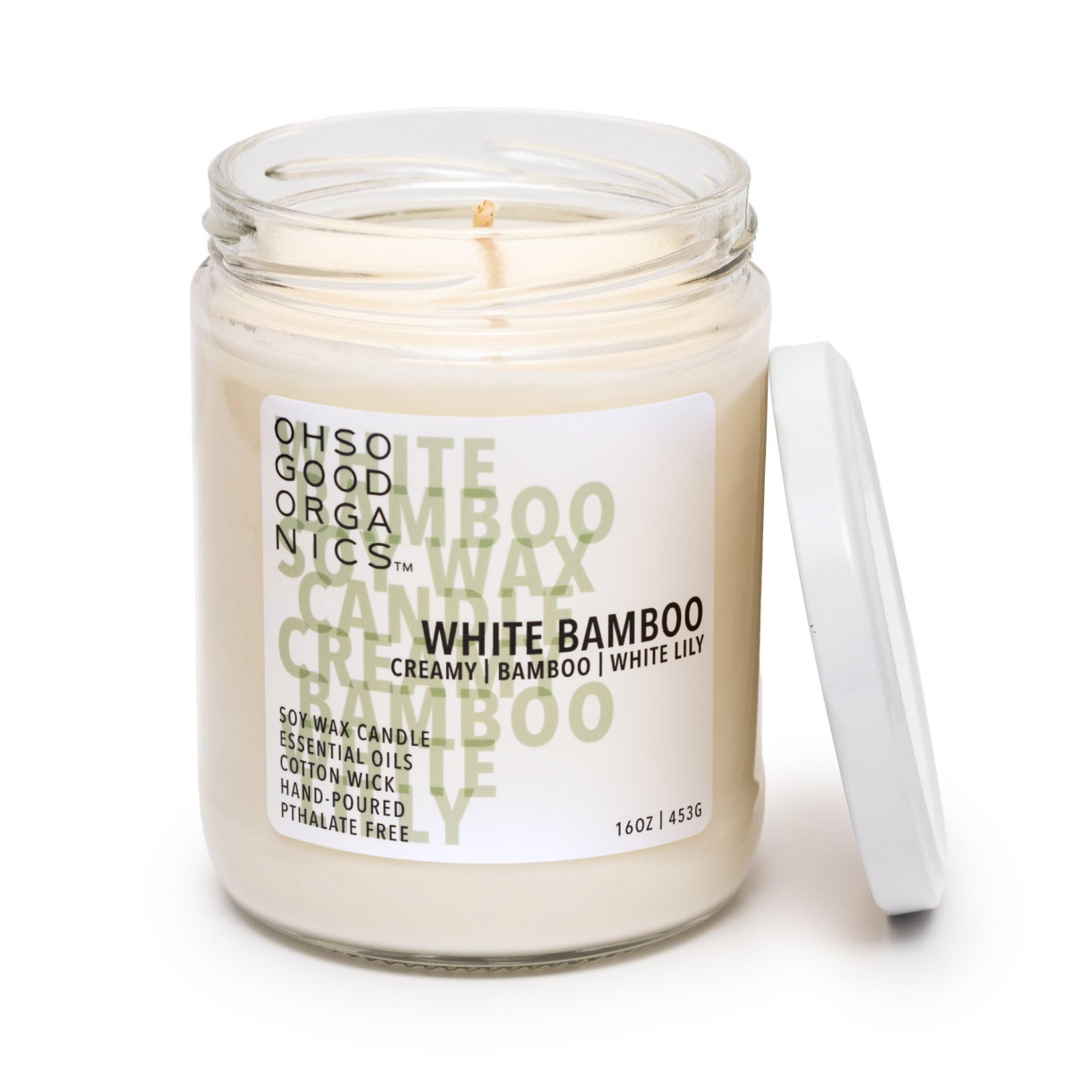 OH SO GOOD ORGANICS candle with fresh bamboo scent for calming spaces