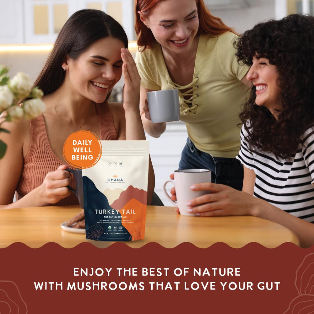 Measuring spoon with Ohana Turkey Tail powder for easy daily use