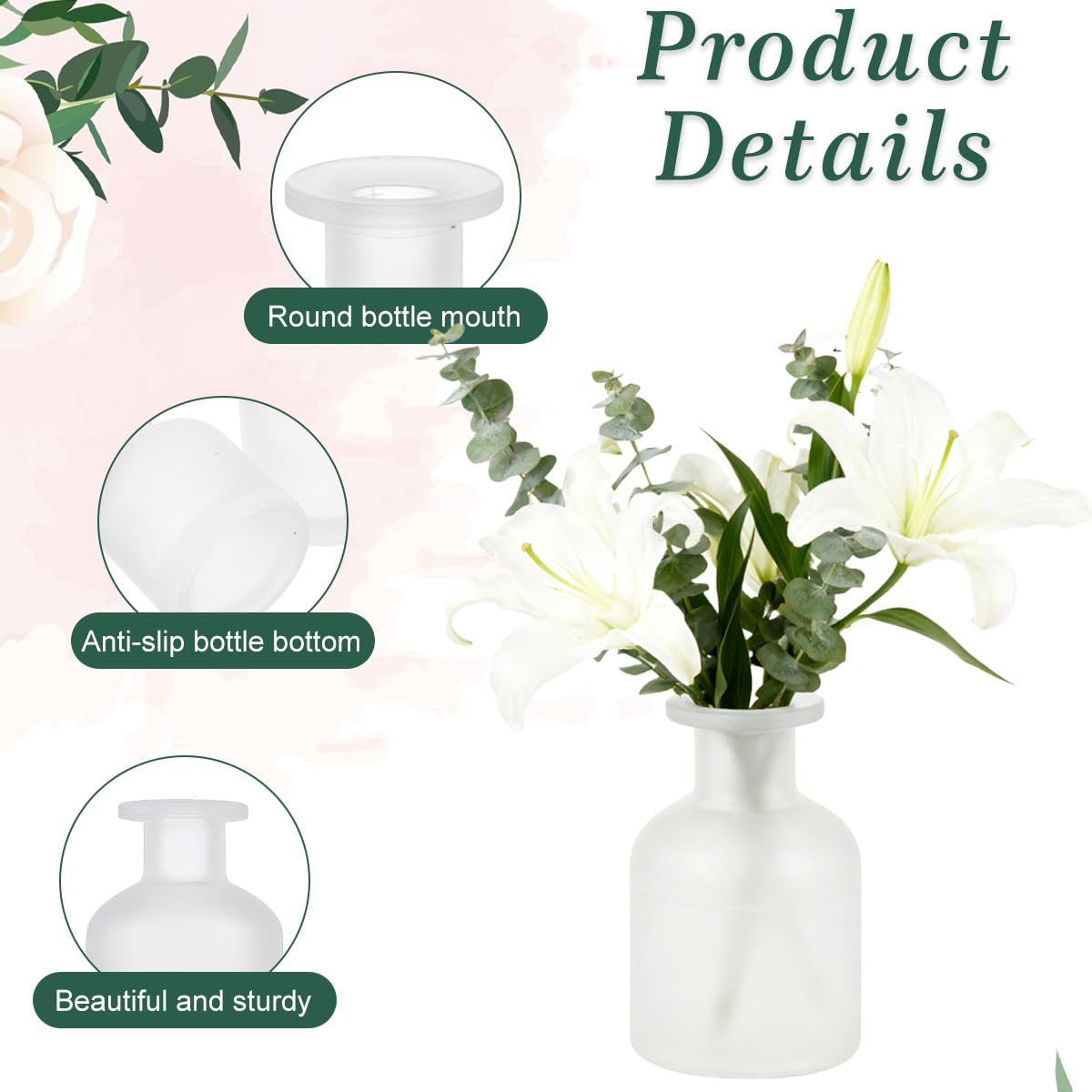 OHEETU diffuser bottle mouth-open design for quick, easy refills.