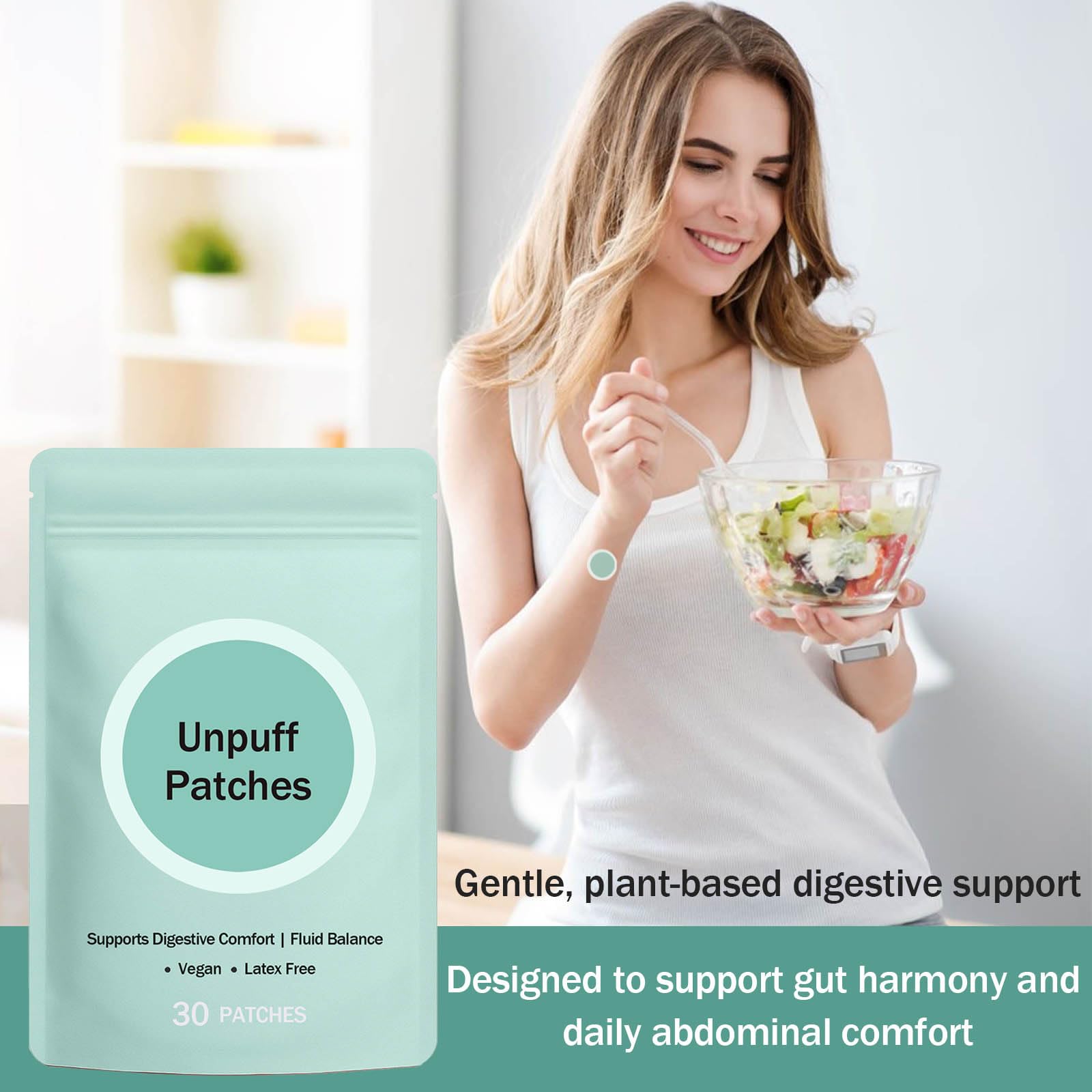 OHIWGN Unpuff Patches with fennel for natural balance during busy days.