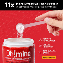 Oh!mino BCAAs + EAAs dissolved in water—refreshing hydration mid-workout