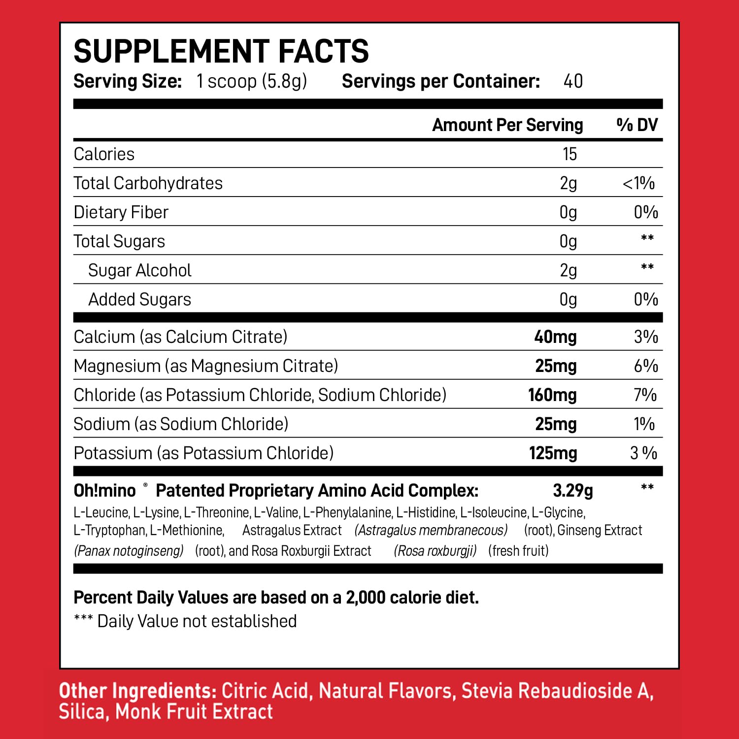 Oh!mino BCAAs + EAAs powder scoop for easy pre, intra, and post workout measurement