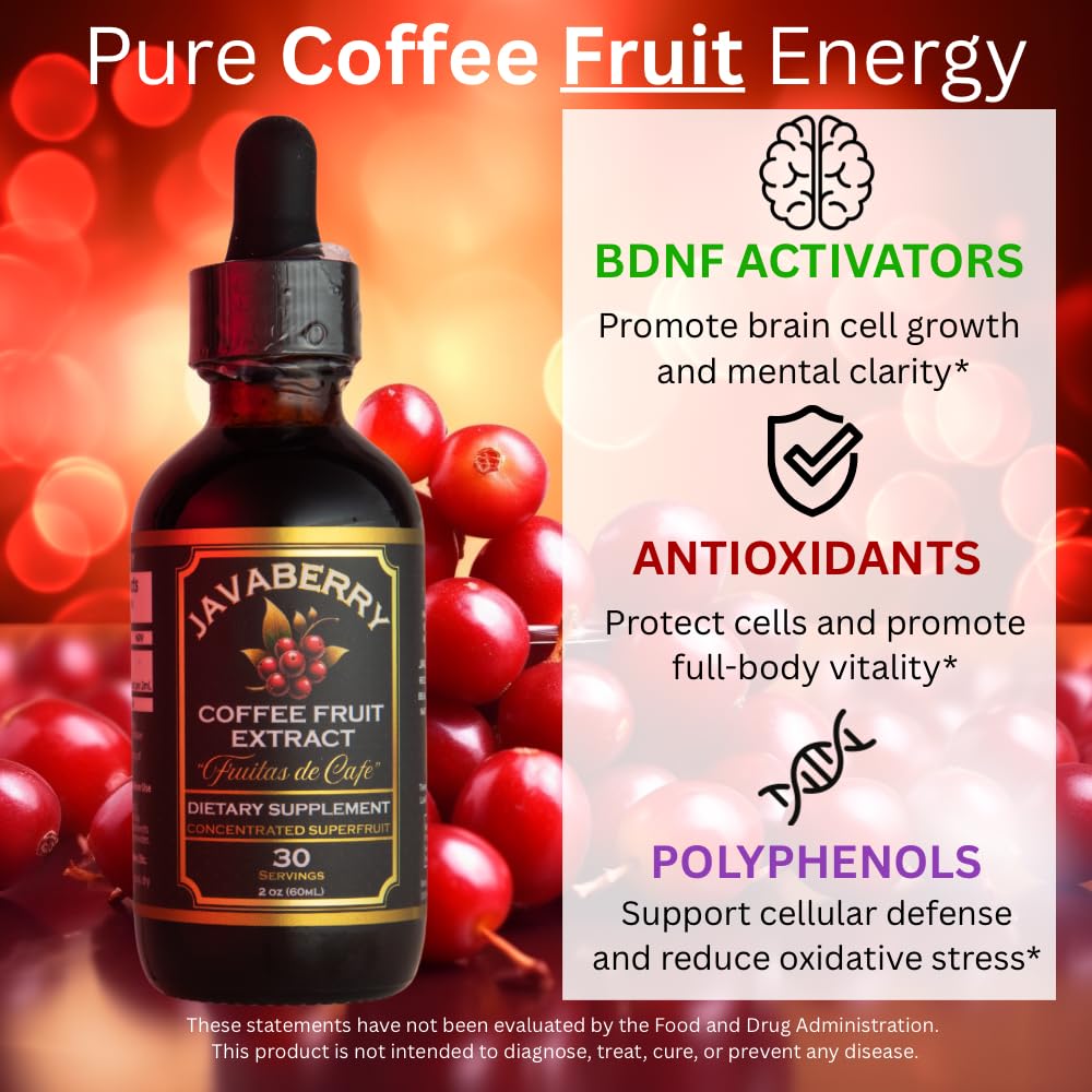 Javaberry drops added to a glass for a smooth energy boost.