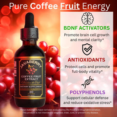 Javaberry drops added to a glass for a smooth energy boost.