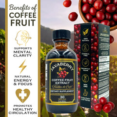 OhmYes Javaberry close-up of coffee fruit extract highlighting antioxidant power.