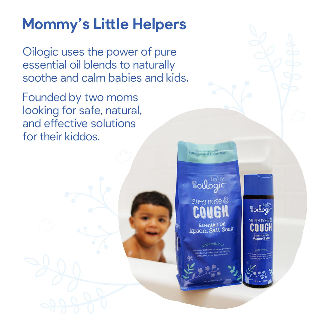 Oilogic Cruelty-Free Vegan baby care shown in soft lighting.