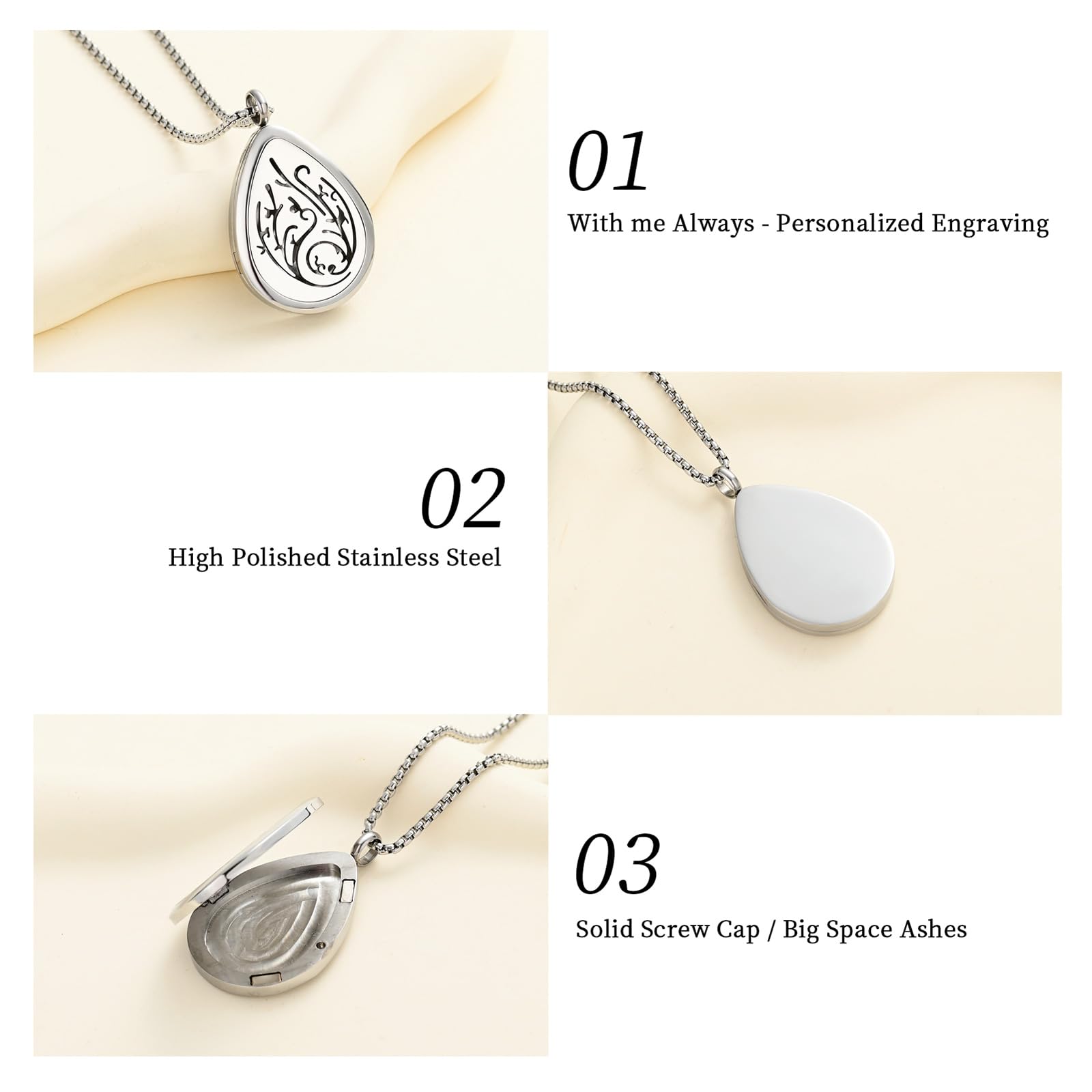 Oinsi silver-tone diffuser necklace with chain for daily wear