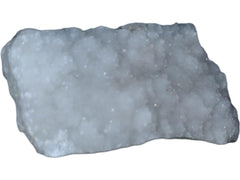 Okenite Druzy Crystal Cluster meditation shot highlights calm mood and inner introspection.