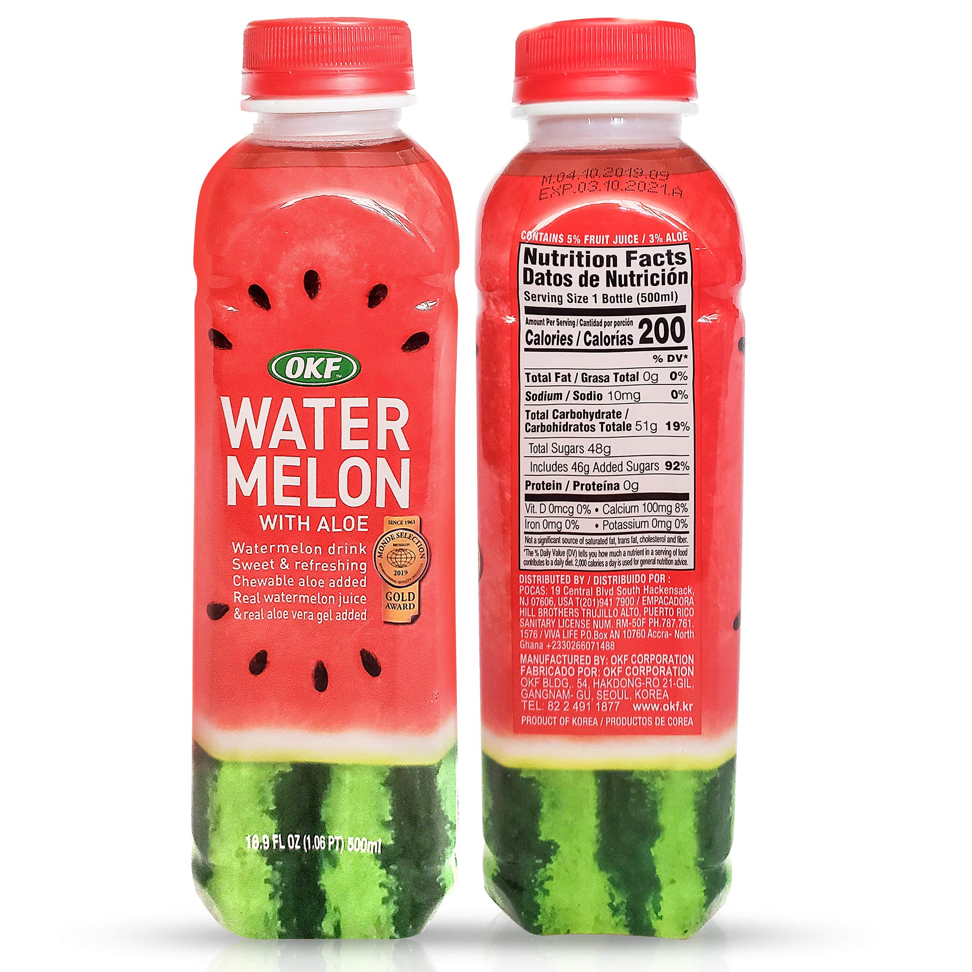 OKF Watermelon Aloe Vera Drink bottle front view
