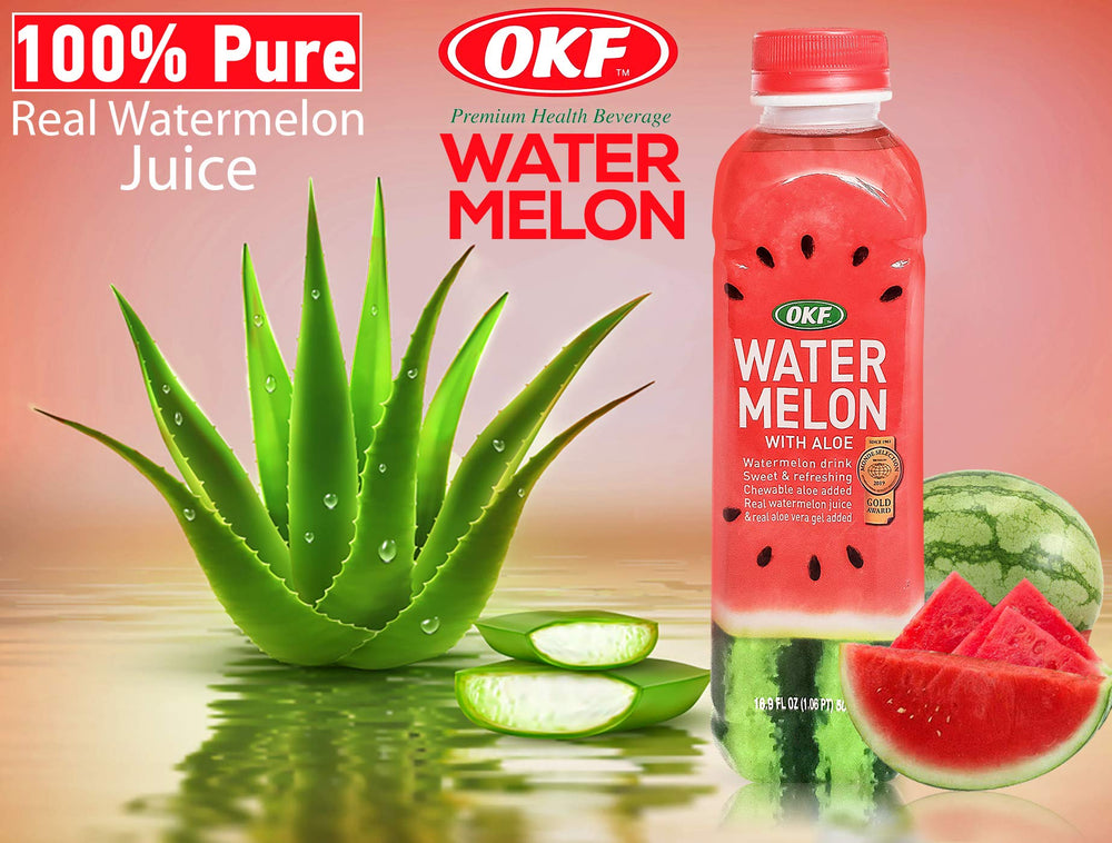 OKF Watermelon Aloe Vera Drink packaging design and 500 ml bottle