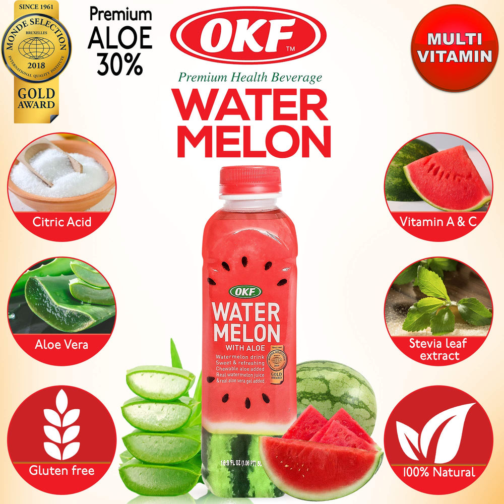 OKF Watermelon Aloe Vera Drink used as smoothie ingredient