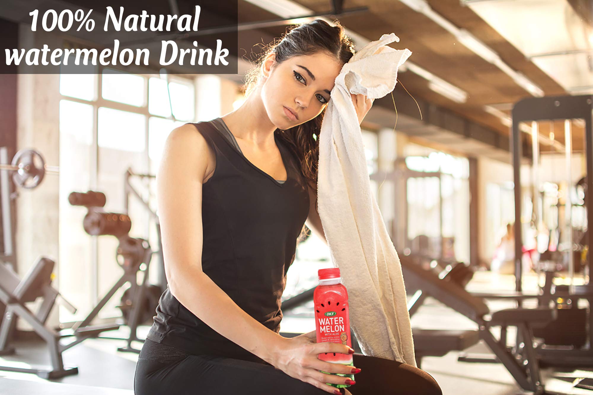 OKF Watermelon Aloe Vera Drink on store display
