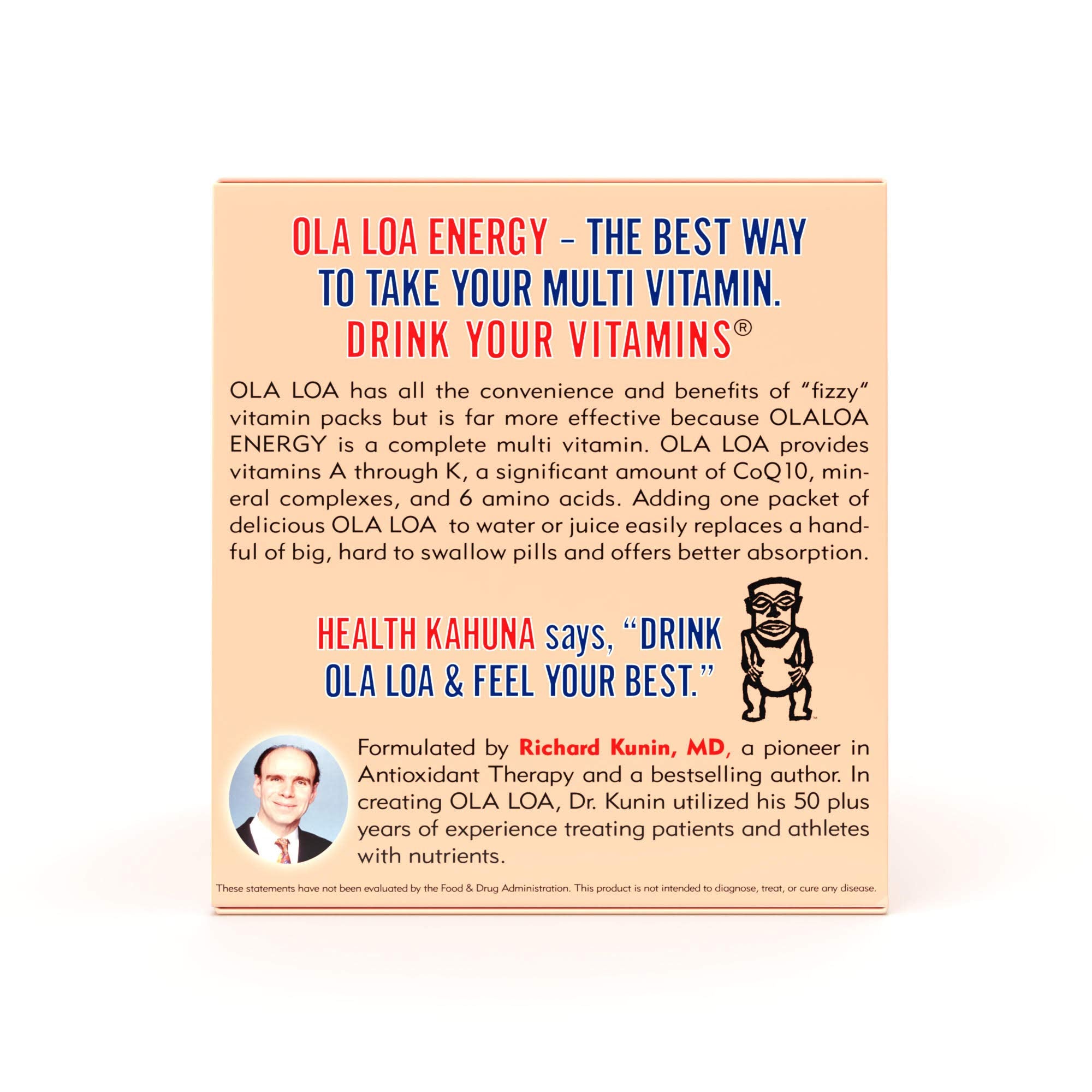 Ola Loa Energy Orange dissolves in water for a refreshing vitamin boost