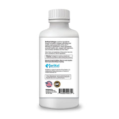 O'Lana Marine Liquid Collagen label closeup emphasizing Morikol Tripeptide blend and nutrients.