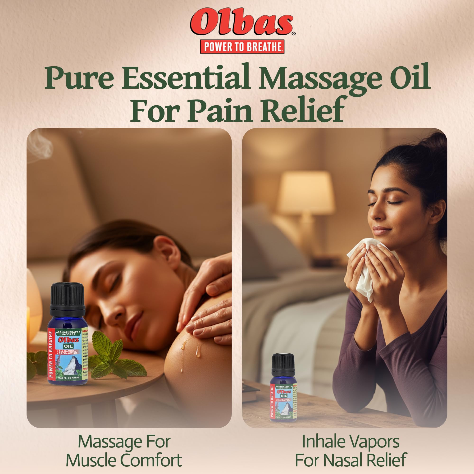 Olbas Massage Oil in hand ready for a soothing massage