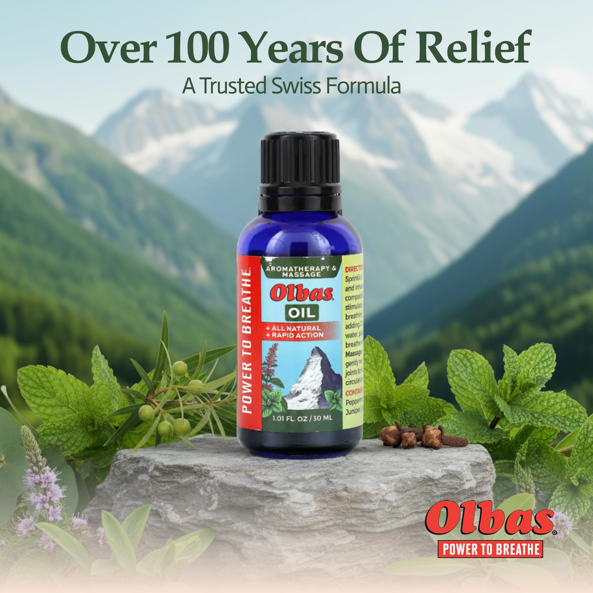 Olbas natural wellness ritual setting with soothing aroma.