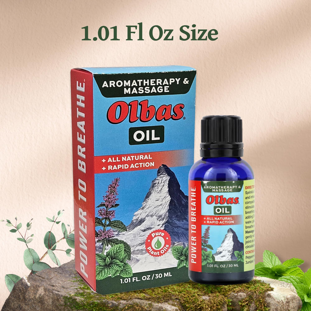 Olbas Swiss formulation label emphasizing quality and heritage.