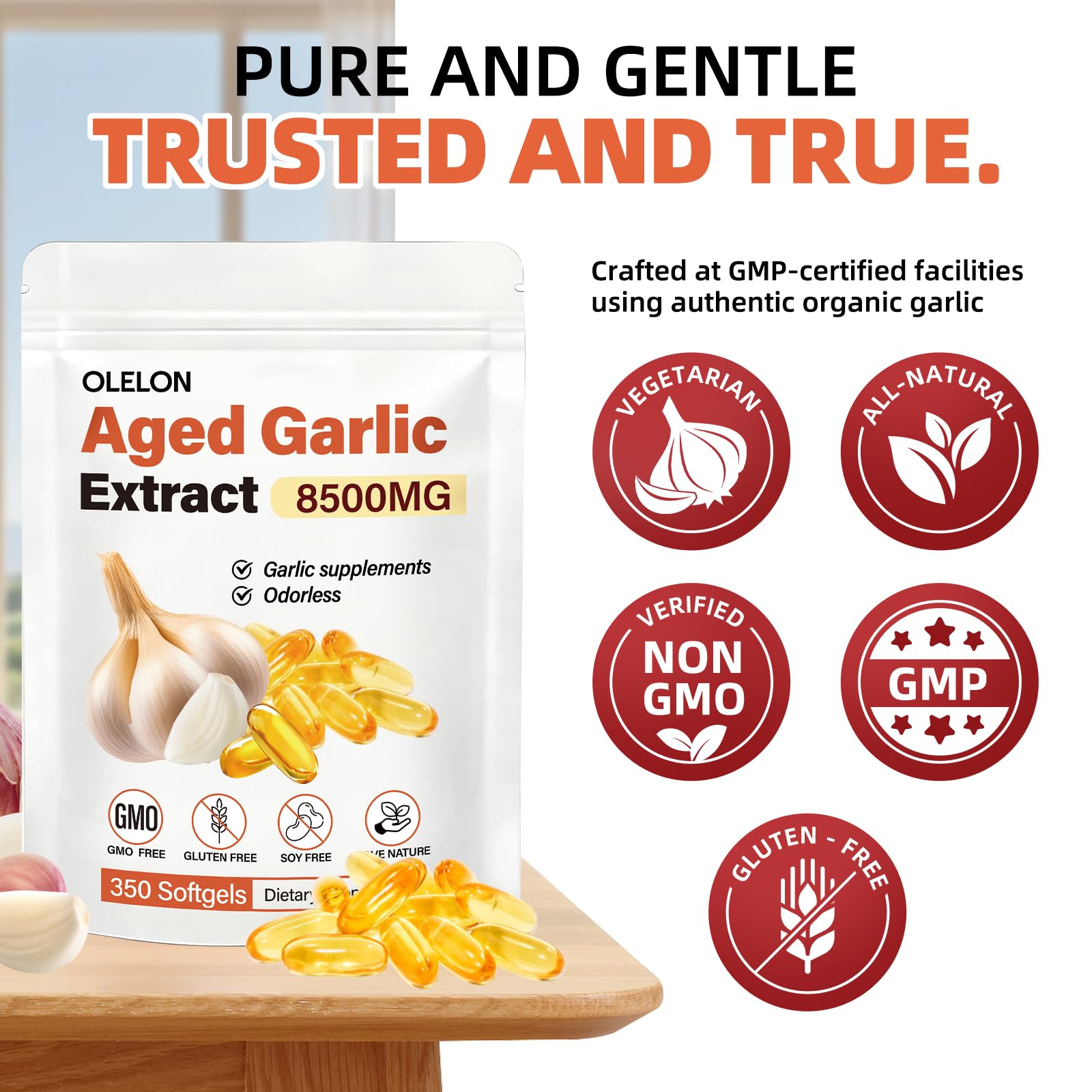 OLELON gluten-free non-GMO formula supports dietary needs.