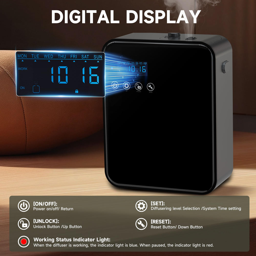 OLFANIX app-controlled diffuser with Bluetooth for custom schedules and easy control.