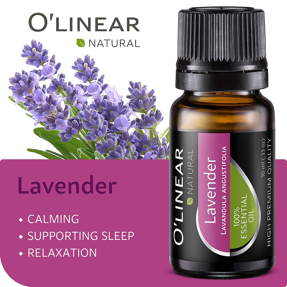 O'Linear lavender bedtime scene offering tranquil night ritual.