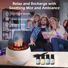 OLINLIFE Volcano Diffuser 360ml tank enables longer aromatherapy sessions.