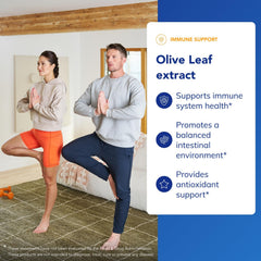 Olive Leaf Extract capsules close-up with daily immune and gut support