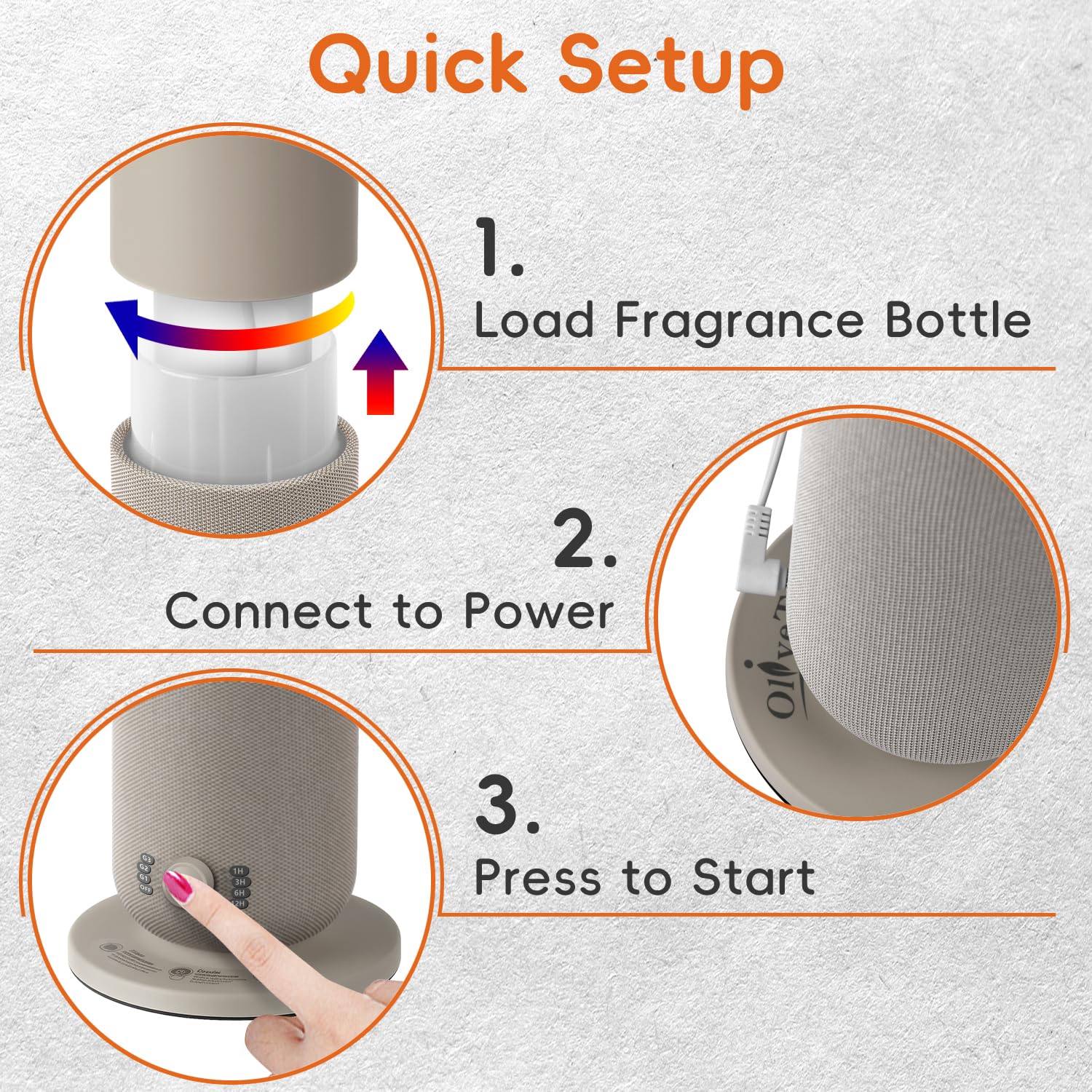 OliveTech auto-off timer ensures effortless fragrance sessions